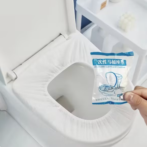 Tấm lót bồn cầu vải không dệt dùng một lần dày dặn, bệ ngồi bồn cầu du lịch khách sạn phòng vi khuẩn lây bệnh L1131