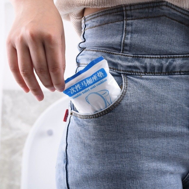 Tấm lót bồn cầu vải không dệt dùng một lần dày dặn, bệ ngồi bồn cầu du lịch khách sạn phòng vi khuẩn lây bệnh L1131