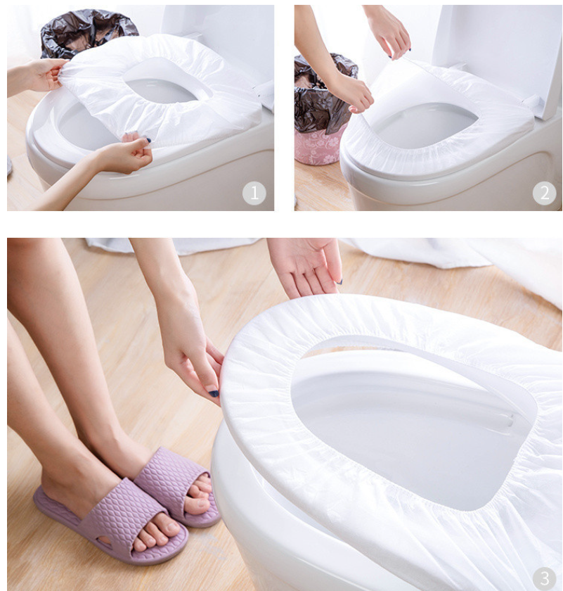 Tấm lót bồn cầu vải không dệt dùng một lần dày dặn, bệ ngồi bồn cầu du lịch khách sạn phòng vi khuẩn lây bệnh L1131