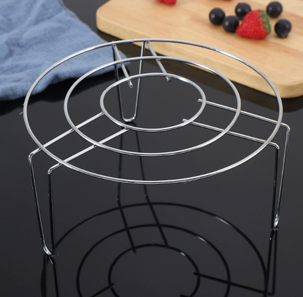 Giá hấp hình tròn bằng thép không gỉ, giá đỡ nồi, khay hấp ba chân giá hấp rau củ L1132