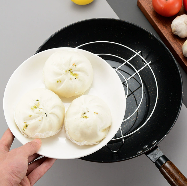 Giá hấp hình tròn bằng thép không gỉ, giá đỡ nồi, khay hấp ba chân giá hấp rau củ L1132