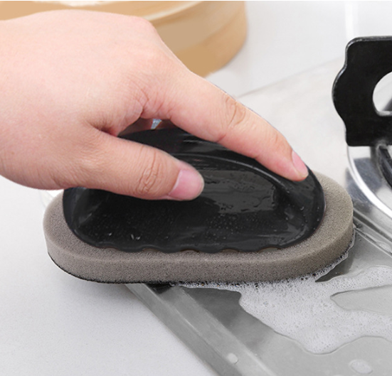 Bàn chà nhám chà nồi tẩy gỉ sét bằng bọt biển có tay cầm, bàn chải rửa chén vệ sinh nhà bếp L1152