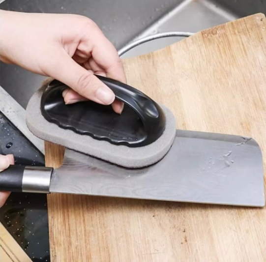 Bàn chà nhám chà nồi tẩy gỉ sét bằng bọt biển có tay cầm, bàn chải rửa chén vệ sinh nhà bếp L1152