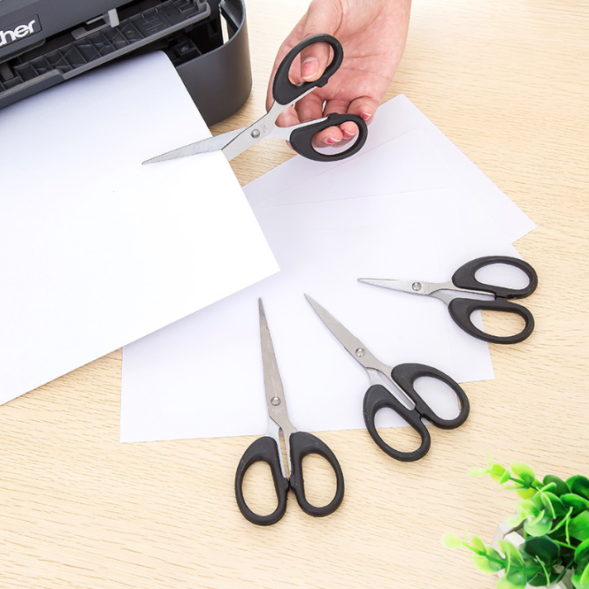 Kéo văn phòng kéo cắt giấy thủ công bằng thép không gỉ, dụng cụ văn phòng cắt giấy L1213