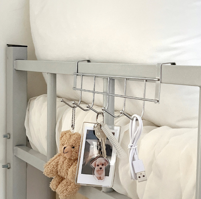 Thanh 5 Móc Kim Loại Gắn Cửa Tủ Treo Áo, Móc Treo Nhà Bếp Phòng Ngủ Đựng Đồ Không Cần Khoan Đục L1221