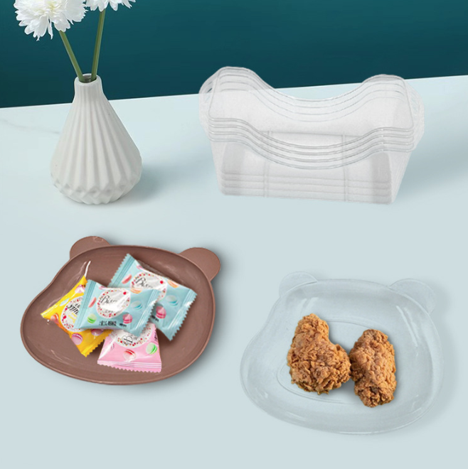 Đĩa nhổ xương hình gấu hoạt hình dễ thương, đĩa đựng đồ ăn nhẹ trái cây đựng đồ sấy khô L1314