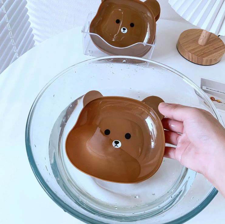 Đĩa nhổ xương hình gấu hoạt hình dễ thương, đĩa đựng đồ ăn nhẹ trái cây đựng đồ sấy khô L1314