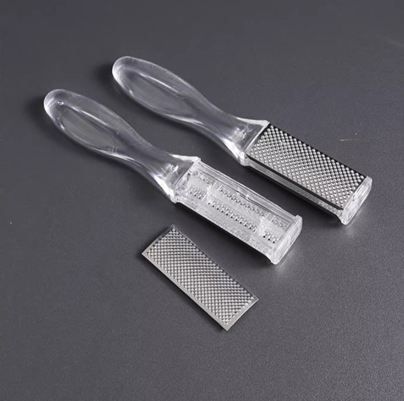 Dụng cụ chà gót chân bằng thép không gỉ, loại bỏ tế bào chết, loại bỏ vết chai, mài chân hai mặt L1324