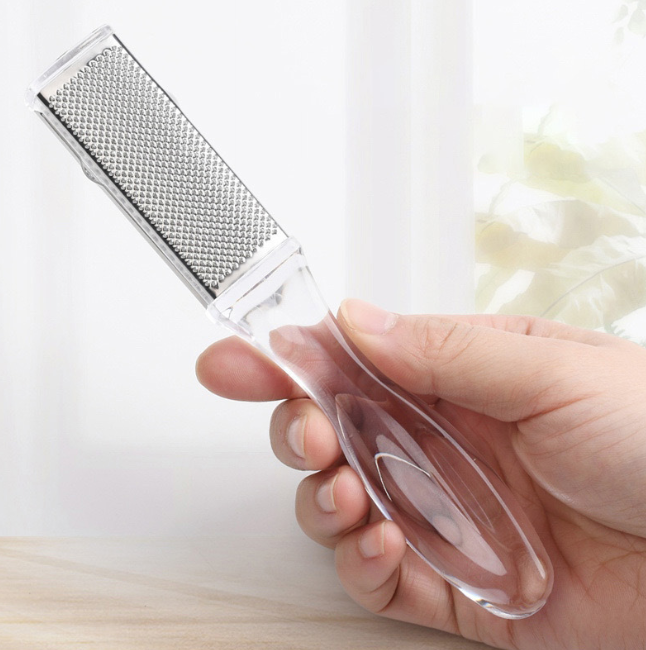 Dụng cụ chà gót chân bằng thép không gỉ, loại bỏ tế bào chết, loại bỏ vết chai, mài chân hai mặt L1324