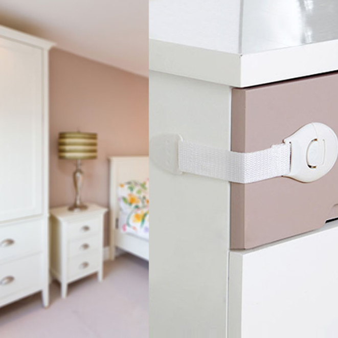 Khóa an toàn cho trẻ em Khóa ngăn kéo Khóa vải Bảo vệ Khóa tủ lạnh Khóa cửa tủ ngăn kẹp tay trẻ em L1332