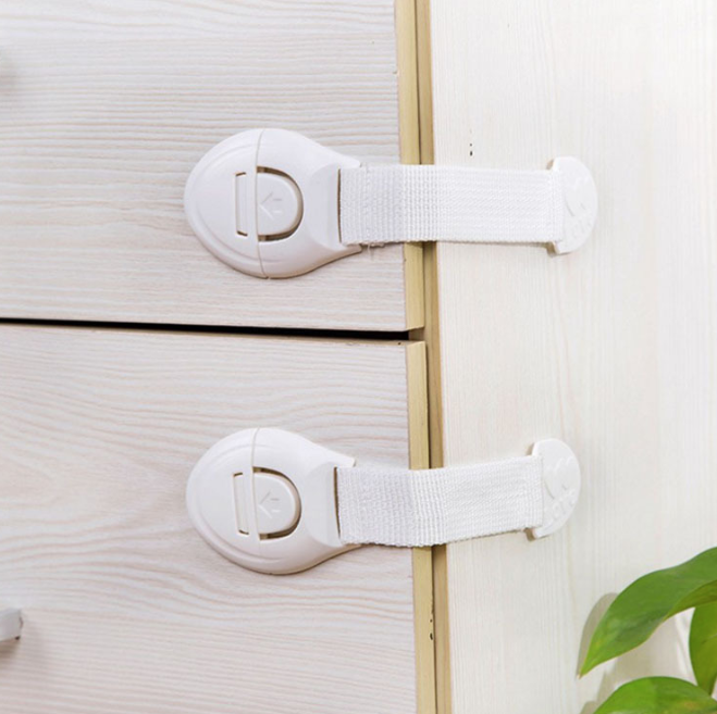 Khóa an toàn cho trẻ em Khóa ngăn kéo Khóa vải Bảo vệ Khóa tủ lạnh Khóa cửa tủ ngăn kẹp tay trẻ em L1332