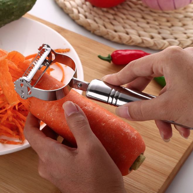 Dụng cụ gọt vỏ mặt cười bằng thép không gỉ đa năng, dụng cụ gọt vỏ khoai tây gọt vỏ trái cây rau củ L1343