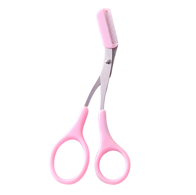 Kéo tỉa lông mày kèm lược chải Hàn Quốc kéo tỉa lông mày dụng cụ trang điểm L1354