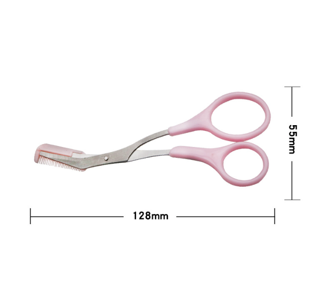 Kéo tỉa lông mày kèm lược chải Hàn Quốc kéo tỉa lông mày dụng cụ trang điểm L1354