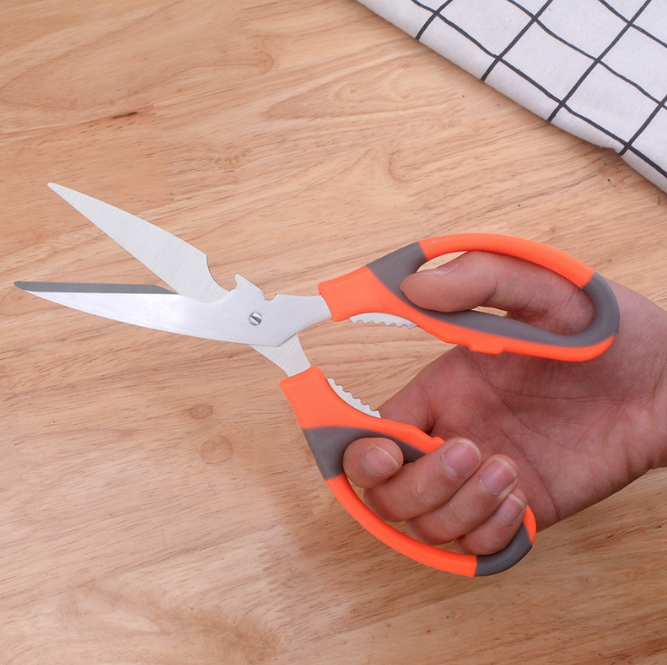 Kéo nhà bếp bằng thép không gỉ, kéo cắt hoa, may vá, dụng cụ mở nắp chai, kéo cắt đa năng L1414