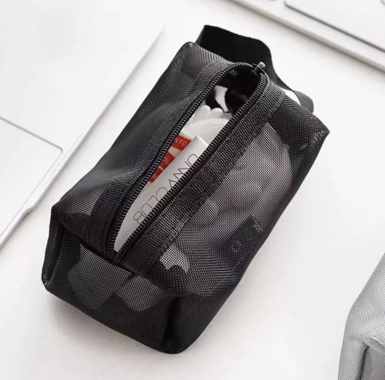 Túi lưới trong suốt đựng mỹ phẩm mini có khóa kéo nhỏ, đựng tiền xu, son môi, chìa khóa, túi đựng thẻ L1433