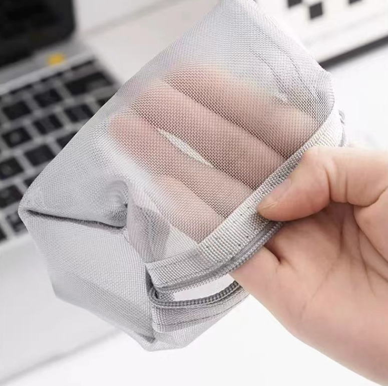 Túi lưới trong suốt đựng mỹ phẩm mini có khóa kéo nhỏ, đựng tiền xu, son môi, chìa khóa, túi đựng thẻ L1433