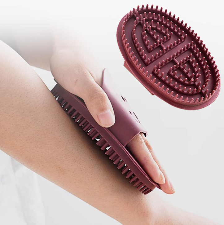 Bàn chải kinh tuyến massage silicone mềm mại, bàn chải cạo giảm béo chải eo lưng bụng thư giãn L1454