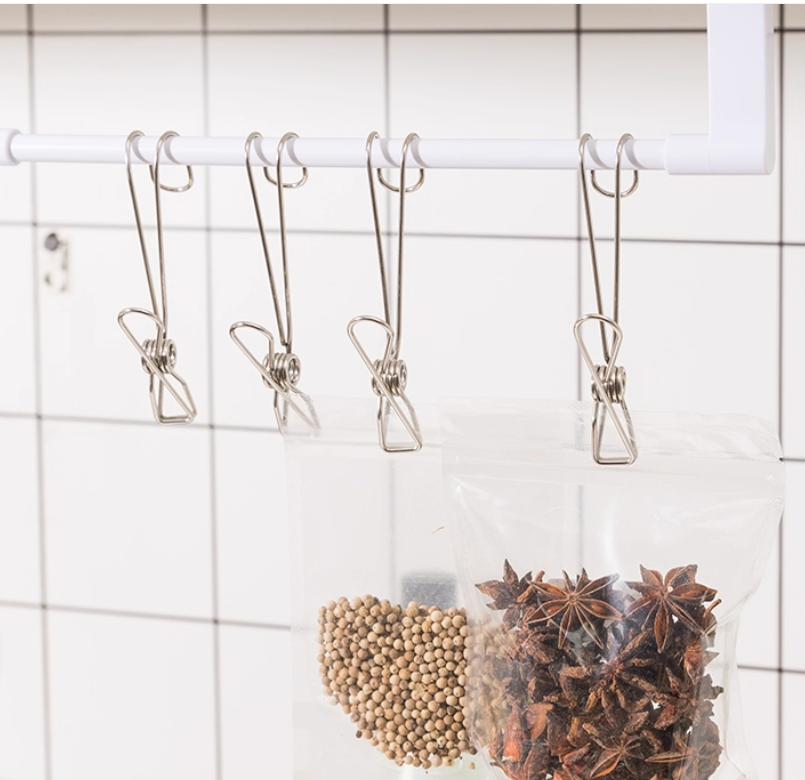 Móc kẹp đuôi dài có móc treo quần áo bằng thép không gỉ , kẹp lò xo, kẹp móc dài, kẹp lưu trữ dữ liệu, kẹp dây L1511