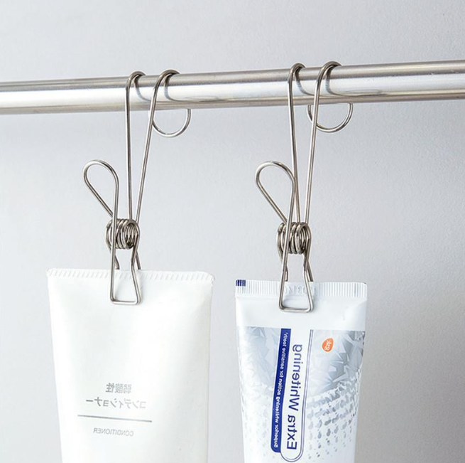 Móc kẹp đuôi dài có móc treo quần áo bằng thép không gỉ , kẹp lò xo, kẹp móc dài, kẹp lưu trữ dữ liệu, kẹp dây L1511