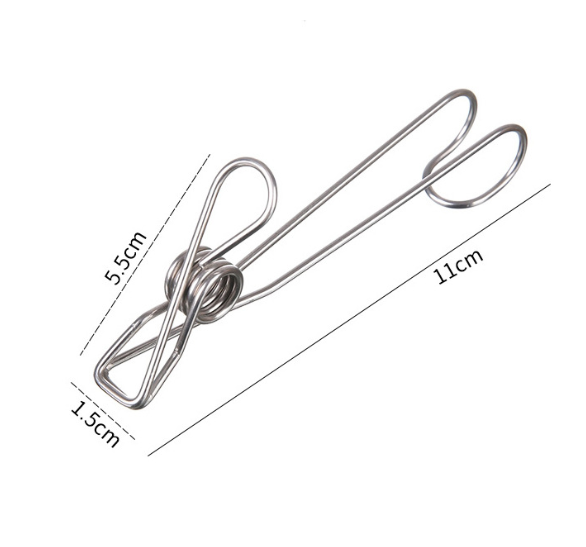 Móc kẹp đuôi dài có móc treo quần áo bằng thép không gỉ , kẹp lò xo, kẹp móc dài, kẹp lưu trữ dữ liệu, kẹp dây L1511