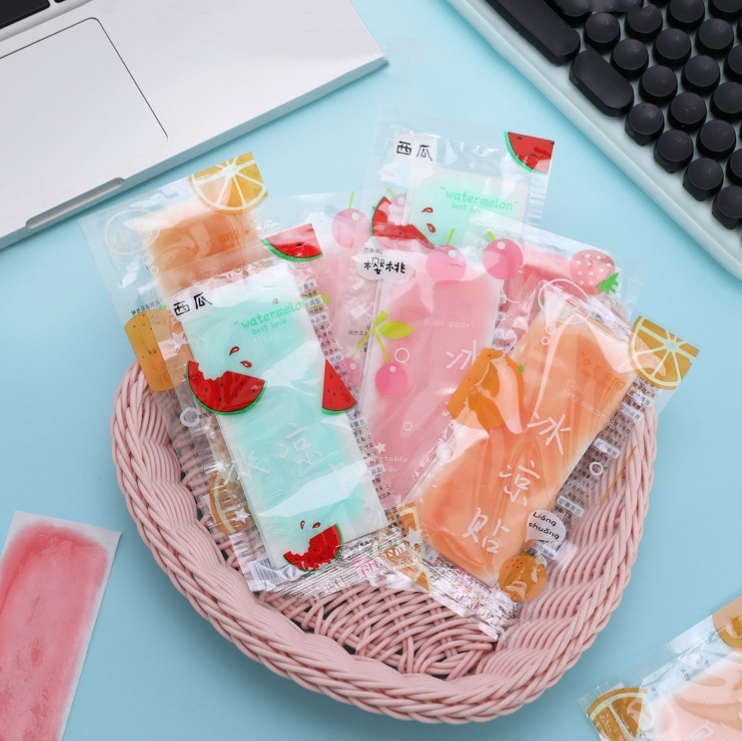 Túi 2 Miếng dán làm mát hương trái cây mùa hè, miếng dán tản nhiệt điện thoại chơi game livestream nhiều giờ, dán hạ sốt L1513