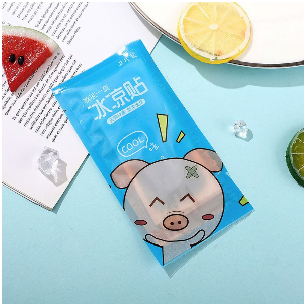 Túi 2 Miếng dán làm mát hương trái cây mùa hè, miếng dán tản nhiệt điện thoại chơi game livestream nhiều giờ, dán hạ sốt L1513