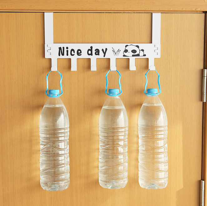 Giá 6 móc treo quần áo sau cửa Nice Day bằng sắt không cần khoan đục, móc treo quần áo nón mũ L1531