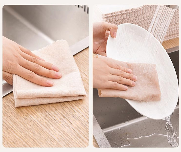 Khăn lau chén bát thấm sạch dầu mỡ, khăn vệ sinh lau chùi nhà bếp phòng khách đa năng L1614