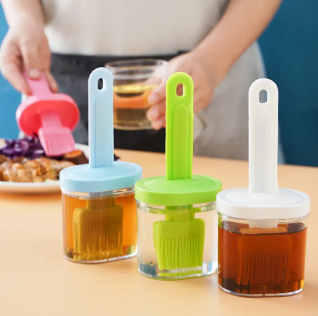 Cọ quét dầu có bình tích hợp 2 trong 1 quét gia vị nước sốt chiên nướng chịu nhiệt độ cao an toàn L1621