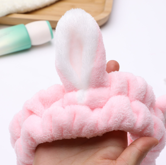 Băng đô tai thỏ Hàn Quốc vành rộng, băng đô rửa mặt trang điểm đắp mặt nạ phụ kiện tóc xinh xắn L1631