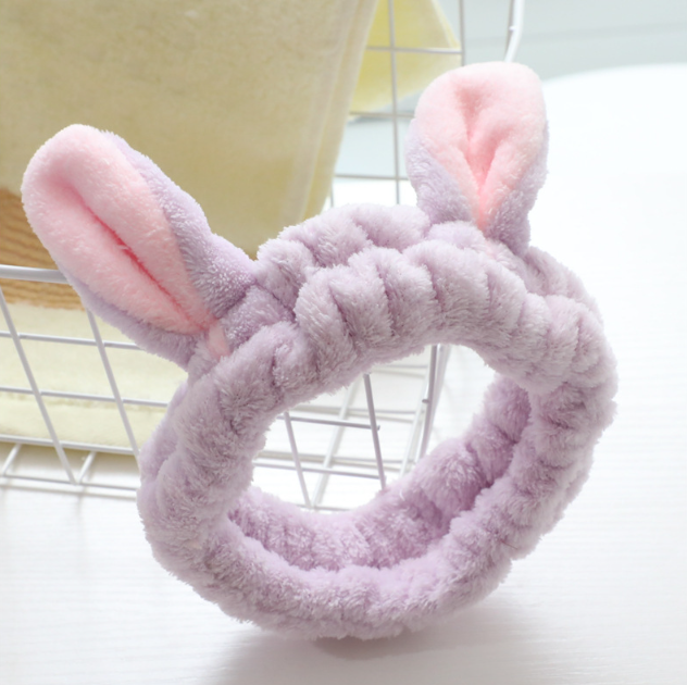 Băng đô tai thỏ Hàn Quốc vành rộng, băng đô rửa mặt trang điểm đắp mặt nạ phụ kiện tóc xinh xắn L1631