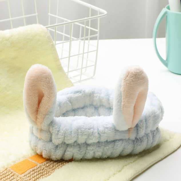 Băng đô tai thỏ Hàn Quốc vành rộng, băng đô rửa mặt trang điểm đắp mặt nạ phụ kiện tóc xinh xắn L1631