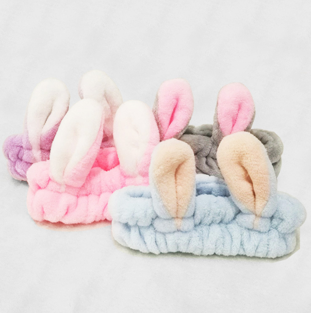 Băng đô tai thỏ Hàn Quốc vành rộng, băng đô rửa mặt trang điểm đắp mặt nạ phụ kiện tóc xinh xắn L1631