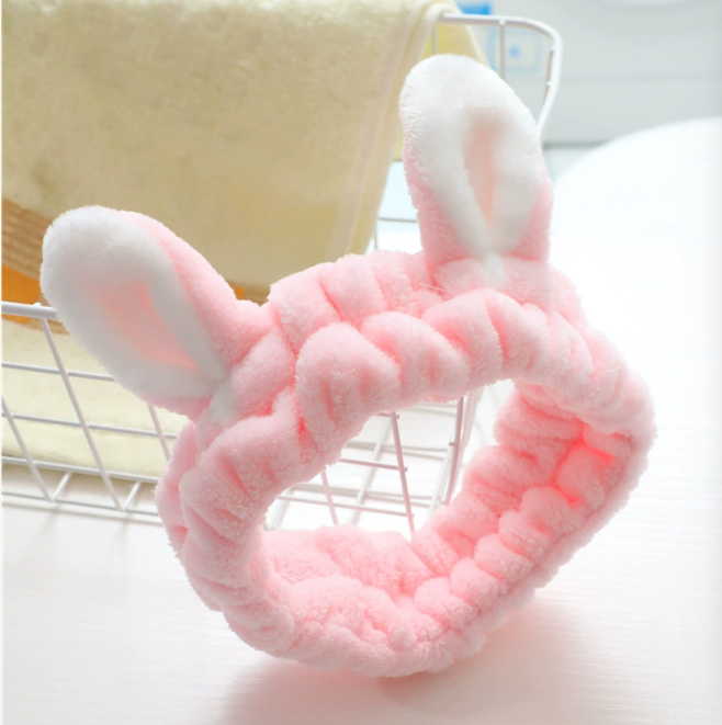 Băng đô tai thỏ Hàn Quốc vành rộng, băng đô rửa mặt trang điểm đắp mặt nạ phụ kiện tóc xinh xắn L1631