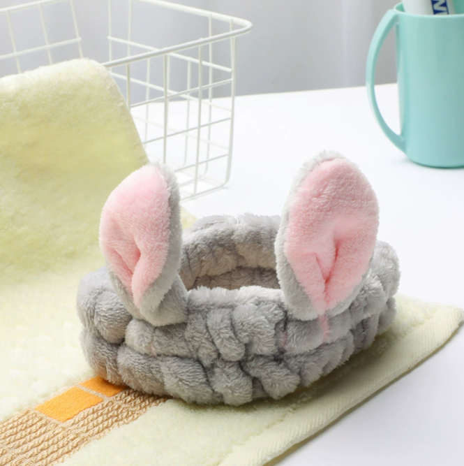 Băng đô tai thỏ Hàn Quốc vành rộng, băng đô rửa mặt trang điểm đắp mặt nạ phụ kiện tóc xinh xắn L1631