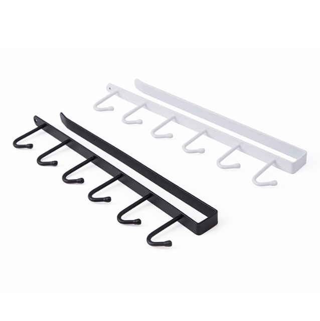 Giá treo đồ 6 Móc Nhà Bếp không cần khoan đục cho tủ bếp nhiều ngăn tủ quần áo, giá treo đồ 6 móc L1642
