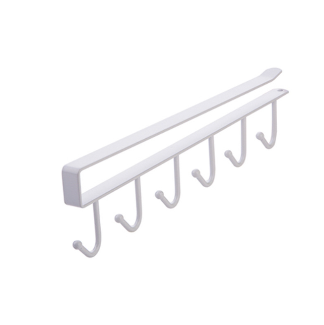 Giá treo đồ 6 Móc Nhà Bếp không cần khoan đục cho tủ bếp nhiều ngăn tủ quần áo, giá treo đồ 6 móc L1642