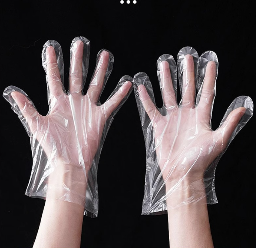 Bịch 100 Gram Găng Tay PE trong suốt dùng 1 lần, găng tay nấu ăn, bao tay dọn dẹp vệ sinh siêu dai A5331