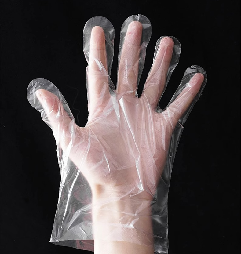 Bịch 100 Gram Găng Tay PE trong suốt dùng 1 lần, găng tay nấu ăn, bao tay dọn dẹp vệ sinh siêu dai A5331