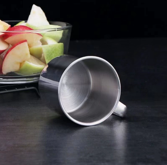 Cốc nước bằng thép đánh bóng chất lượng cao 7cm dành cho trẻ em và học sinh A0412