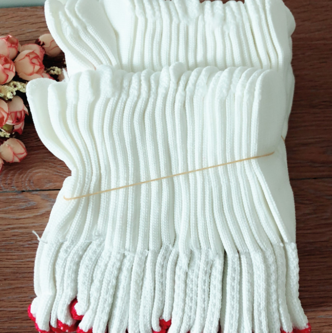 Sét 10 Găng tay làm việc lao động màu trắng chất lượng cao, bao tay làm vườn nương rẫy A0622