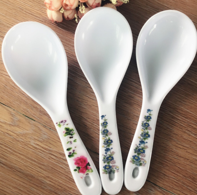 Muỗng xới cơm Melamine dày, Muỗng múc cơm giả sứ sang trọng Muỗng cơm nhựa A0623