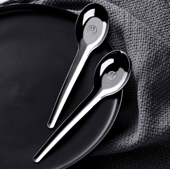 Thìa Inox cán dài Muỗng đáy phẳng siêu dày dùng gia đình quán ăn A1027