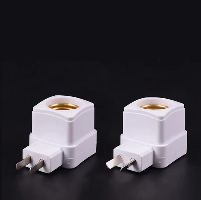 Ổ cắm công tắc đui đèn vuông màu trắng có đầu đèn xoay được A1152