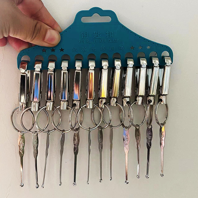 Móc treo chùm chìa khóa Basic lớn, treo bông ngoáy tai và móc chìa khóa A1243