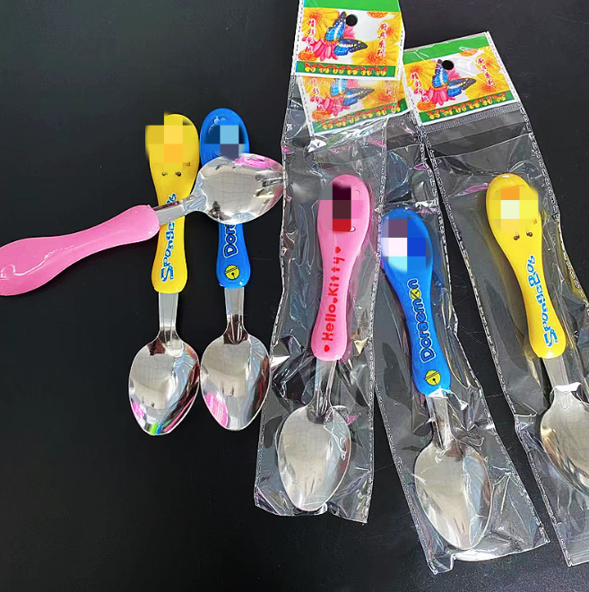 Thìa trẻ em hoạt hình, thìa thép không gỉ hoạt hình, thìa gia dụng nhỏ dễ thương, thìa tráng miệng A1324