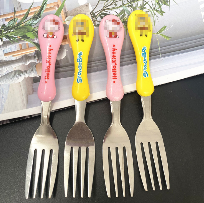 Nĩa hoạt hình nhiều màu sắc cho trẻ em, nĩa trái cây hoạt hình dễ thương A1355