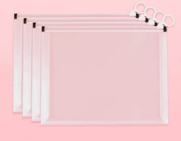 Túi nhựa đựng tài liệu trong suốt có khóa kéo, túi đựng giấy thi/tài liệu, đựng bút chì A1421