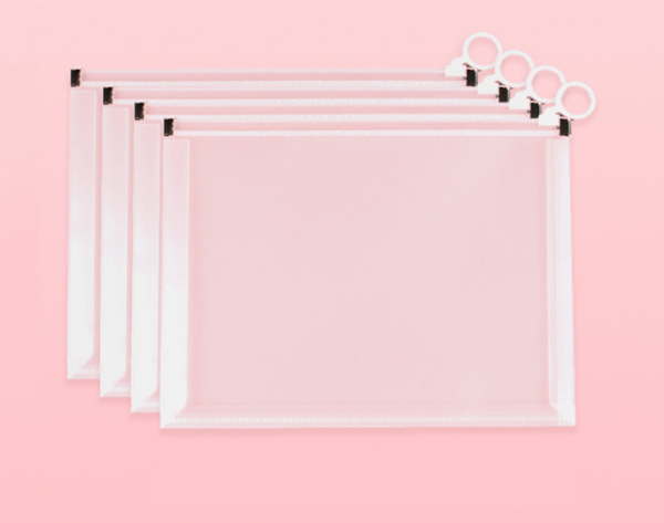 Túi nhựa đựng tài liệu trong suốt có khóa kéo, túi đựng giấy thi/tài liệu, đựng bút chì A1421